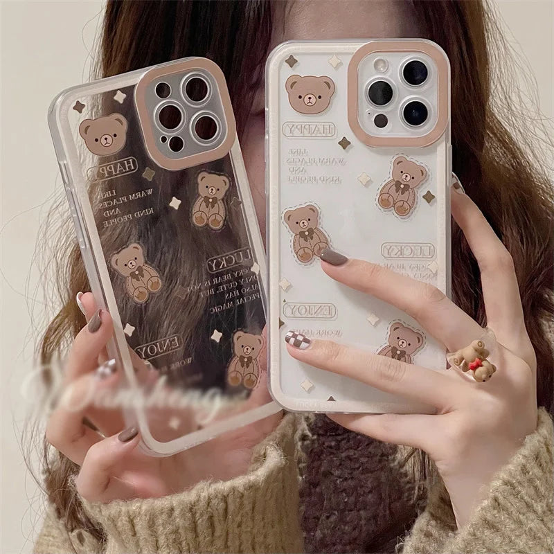 Lovely Clear Brown Bear Case - iPhone