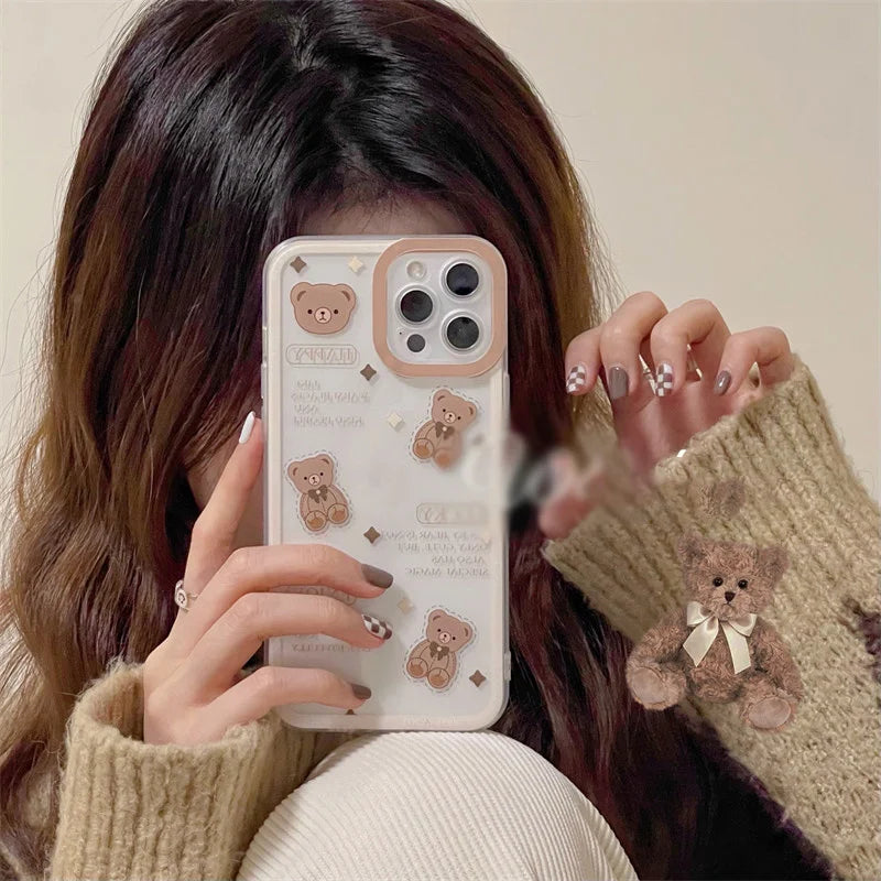 Lovely Clear Brown Bear Case - iPhone