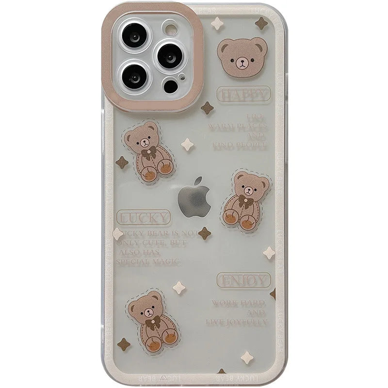 Lovely Clear Brown Bear Case - iPhone