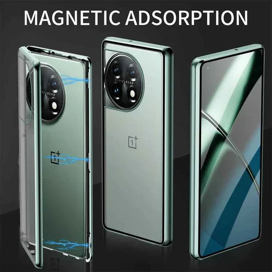 OnePlus Series - 360° (Front+Back) Metal Body Protection Glass Case
