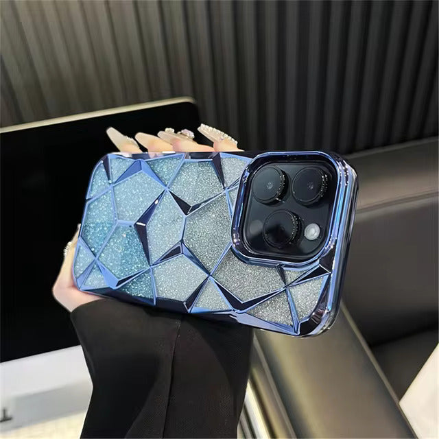 Gradient Glitter Geometrical Pattern Case - iPhone