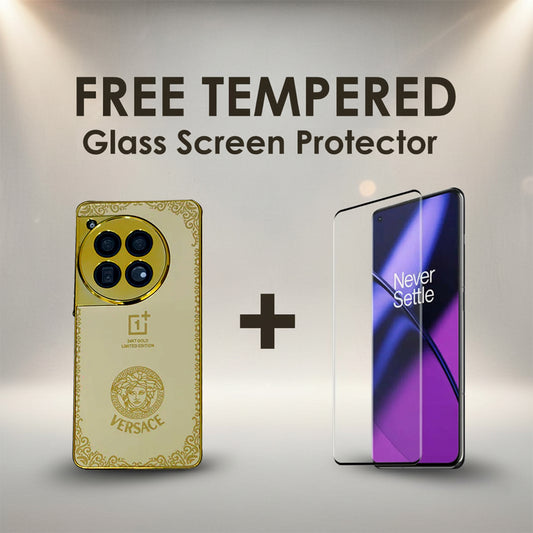 Gold Plated Case + Tempered Glass - OnePlus