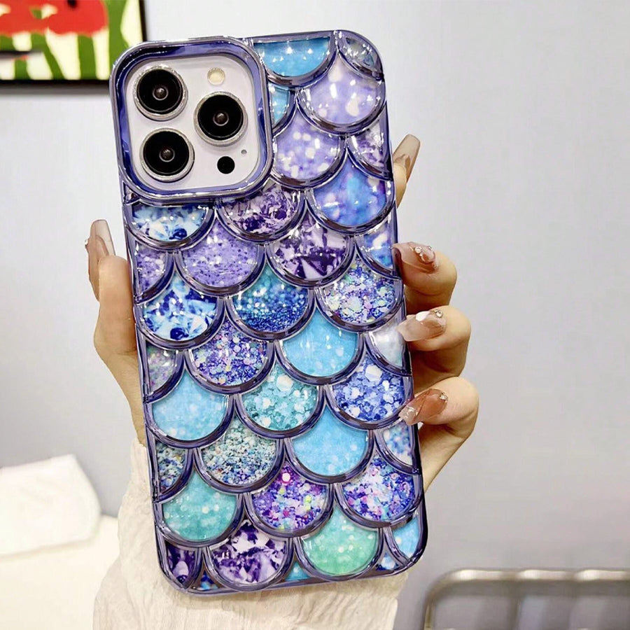 Glitter Mermaid Pattern Case - iPhone