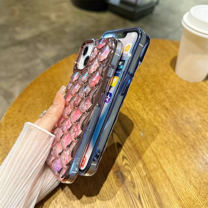 Glitter Mermaid Pattern Case - iPhone