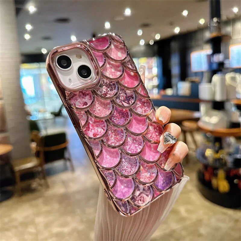 Glitter Mermaid Pattern Case - iPhone