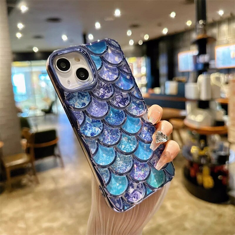 Glitter Mermaid Pattern Case - iPhone