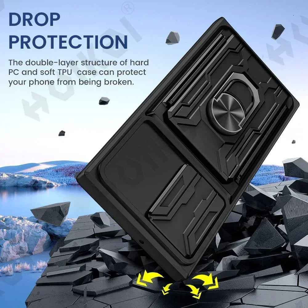 Galaxy S Series - Slide Lens Camera Cover & Card Holder Case