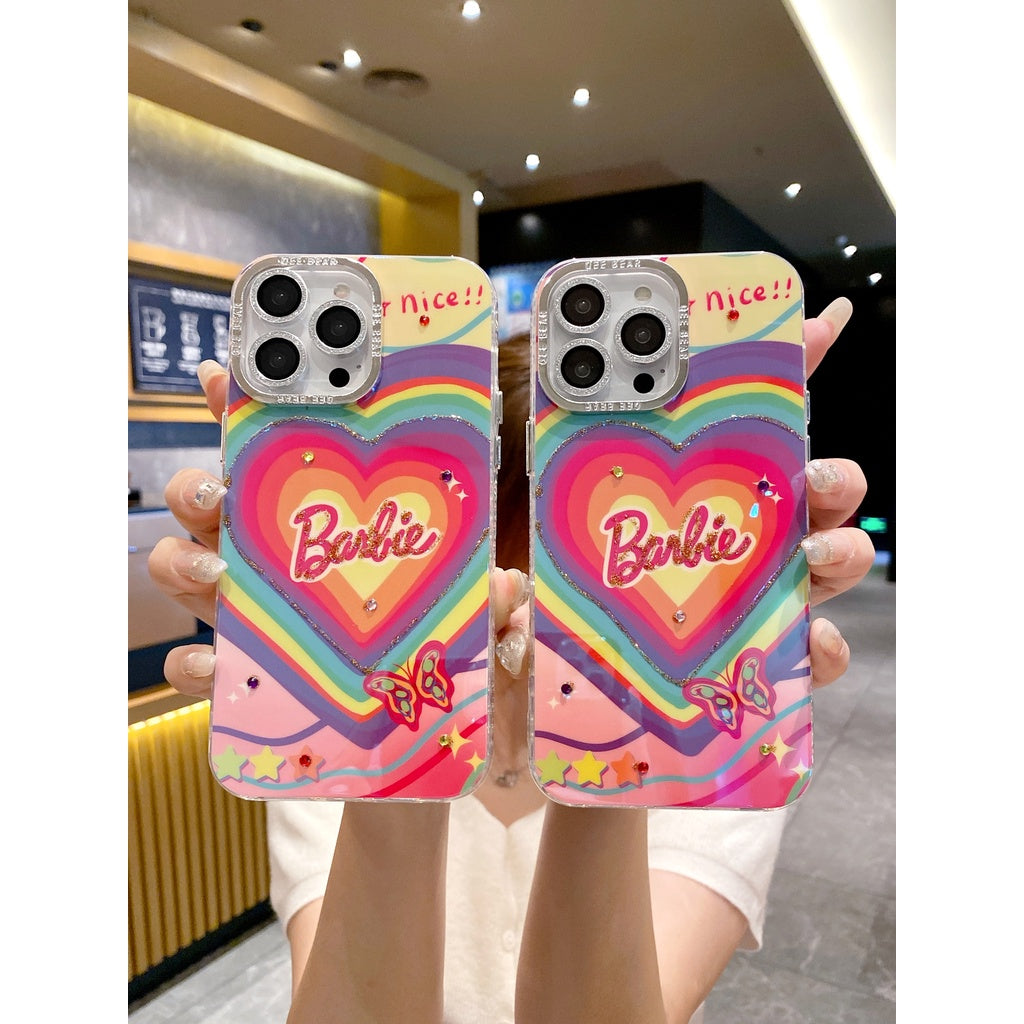 Heart Pattern Barbie Case - iPhone