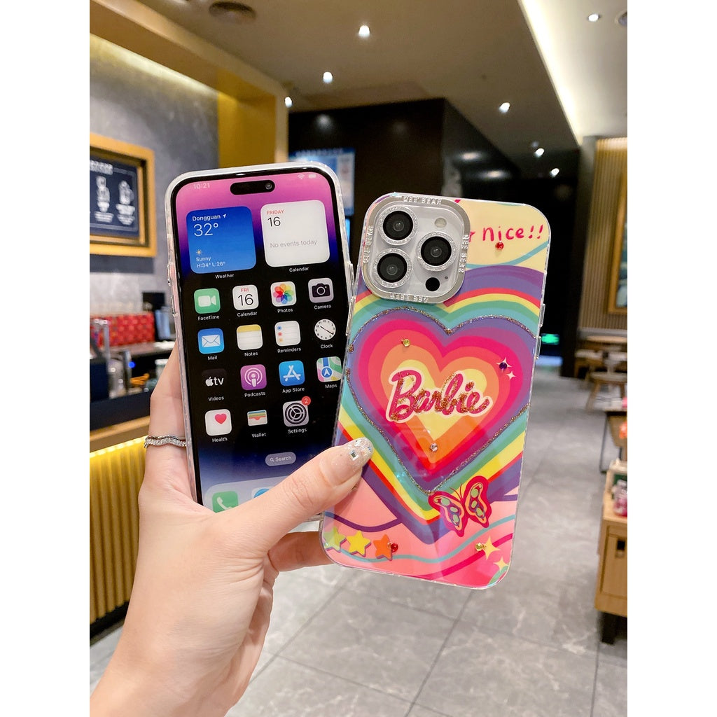 Heart Pattern Barbie Case - iPhone