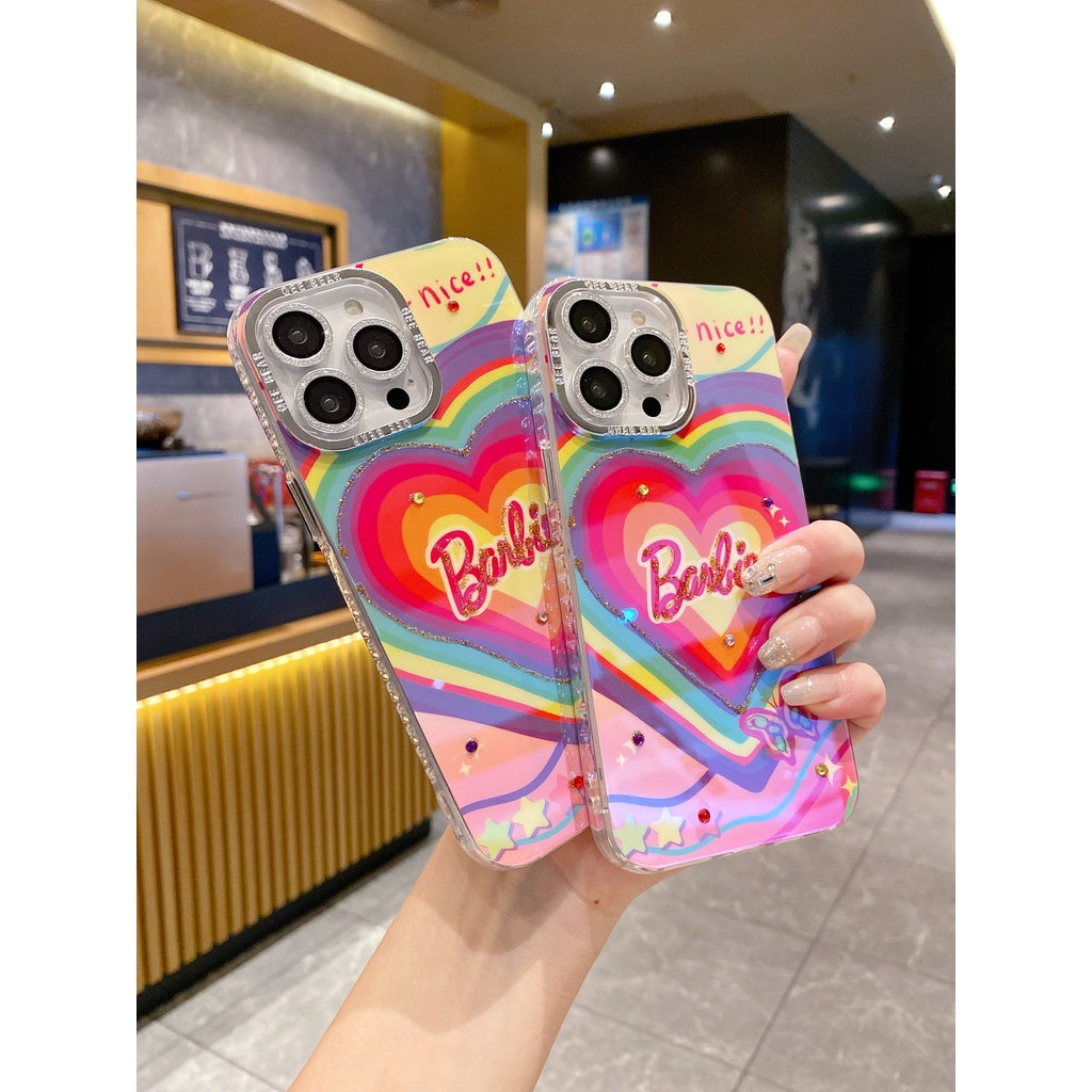 Heart Pattern Barbie Case - iPhone