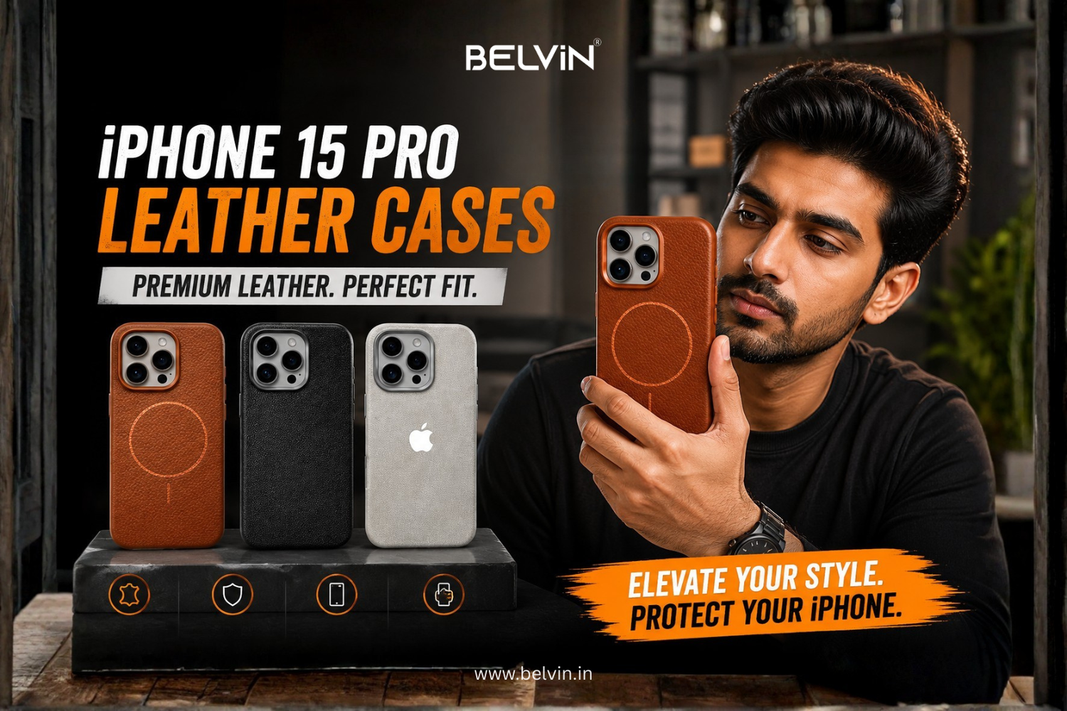 iPhone 15 Pro Leather Cases
