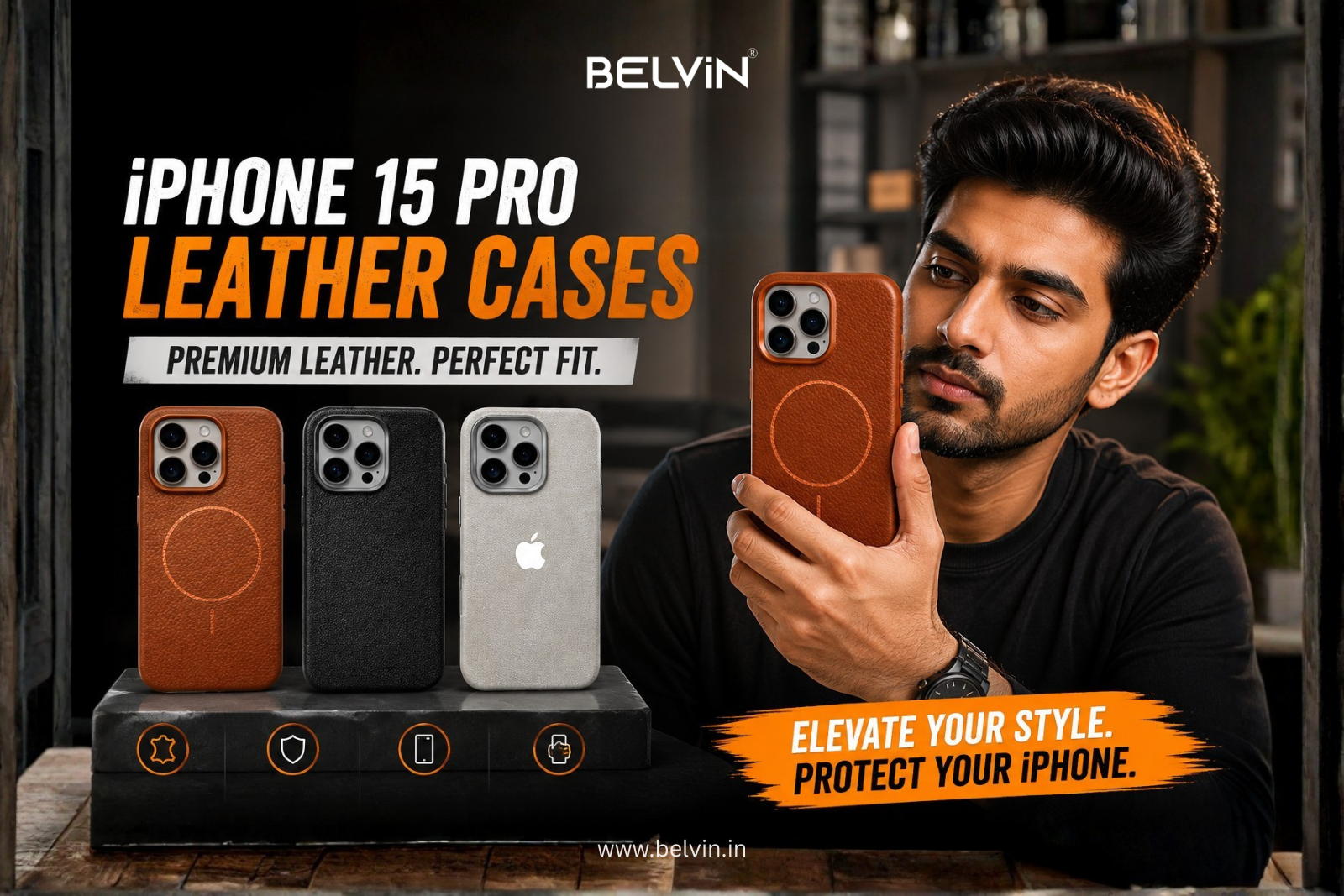 iPhone 15 Pro Leather Cases