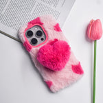 Soft Heart Plush Case - iPhone