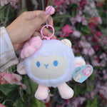 Soft Petal Elegance Bag & Blush Keychain Set - Pink