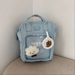 Soft Canvas Backpack for Women - Sky Blue