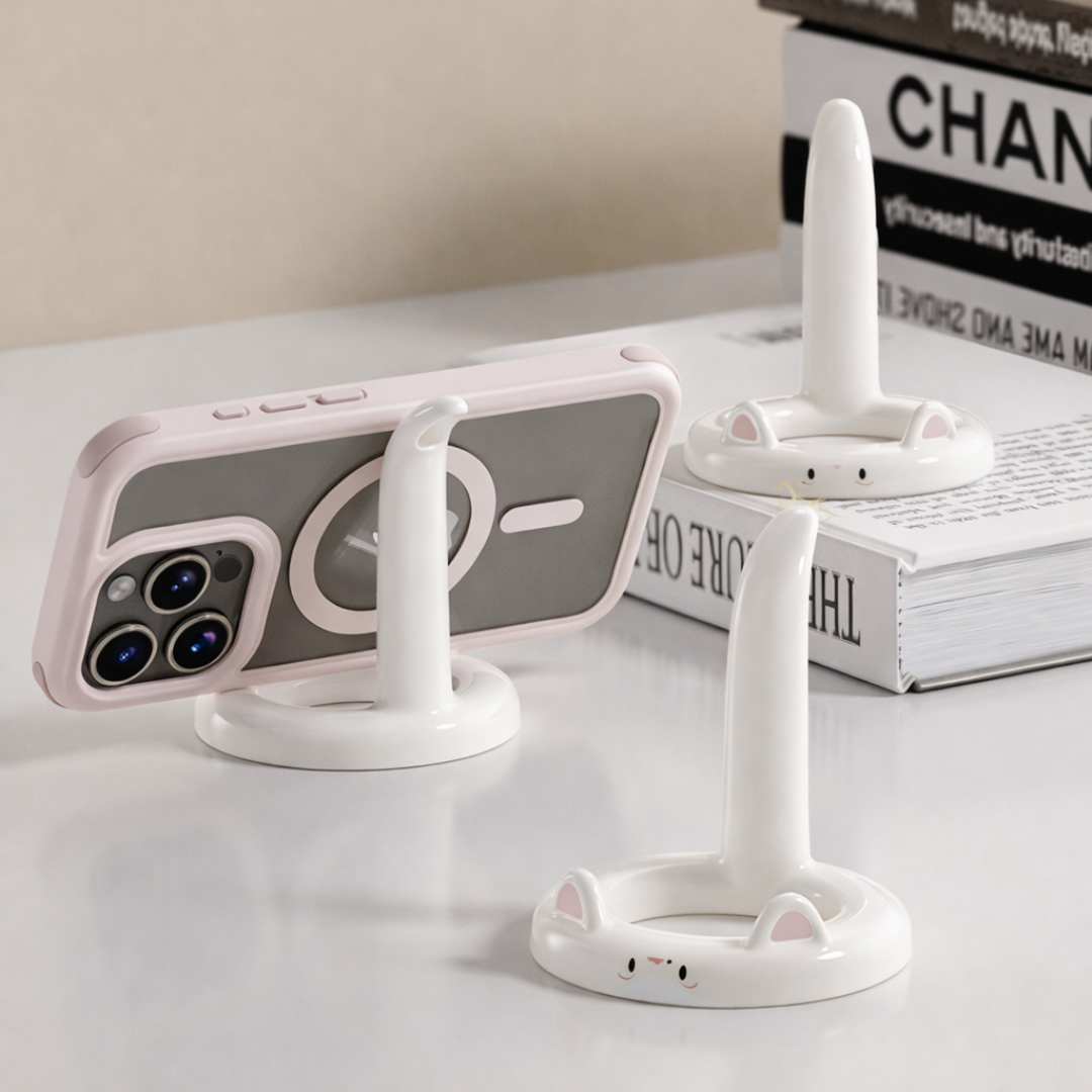 Kitty Nest Phone Stand - White