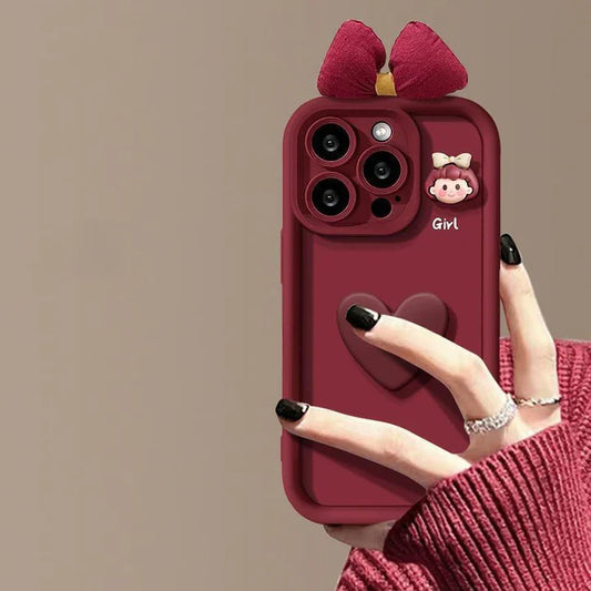 Bow & Heart Charm Case - iPhone