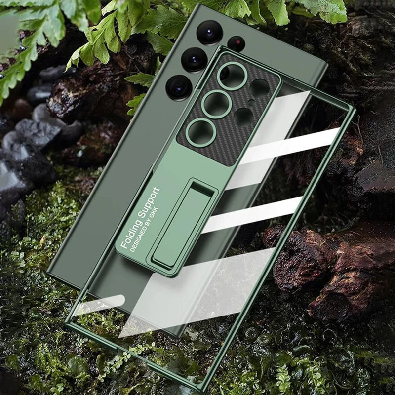 Anti-Yellowing Transparent Kickstand Protective Case