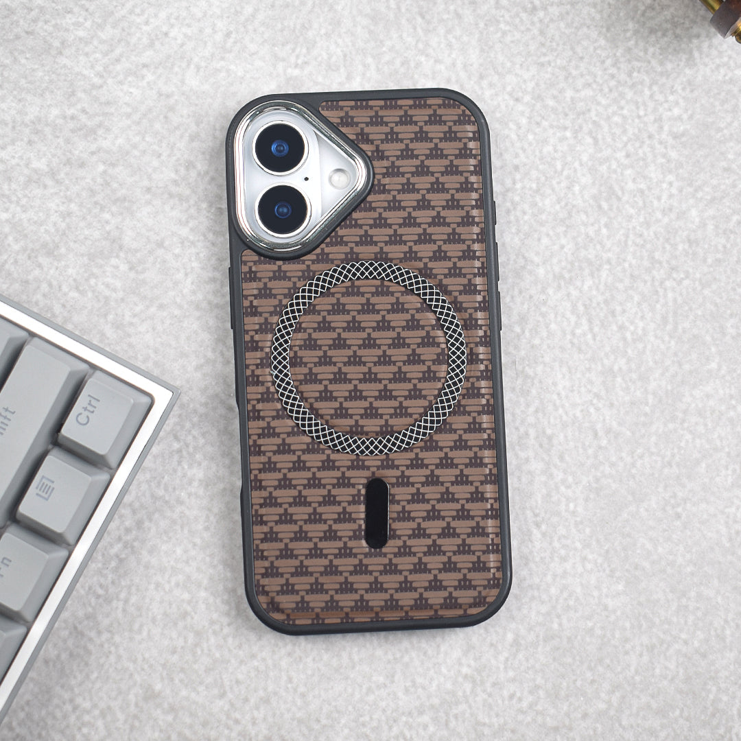 Magnetic Woven Leather Case - iPhone
