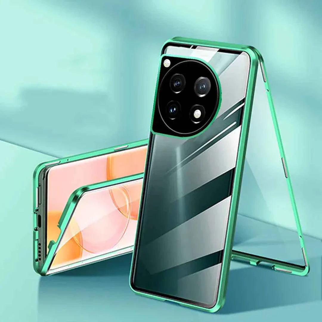 OnePlus Series - 360° (Front+Back) Metal Body Protection Glass Case