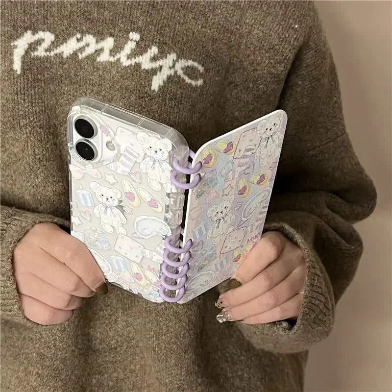 Kawaii Teddy Book Case - iPhone