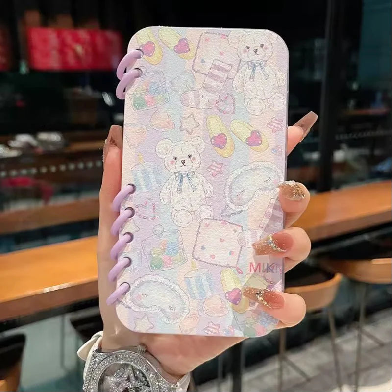 Kawaii Teddy Book Case - iPhone