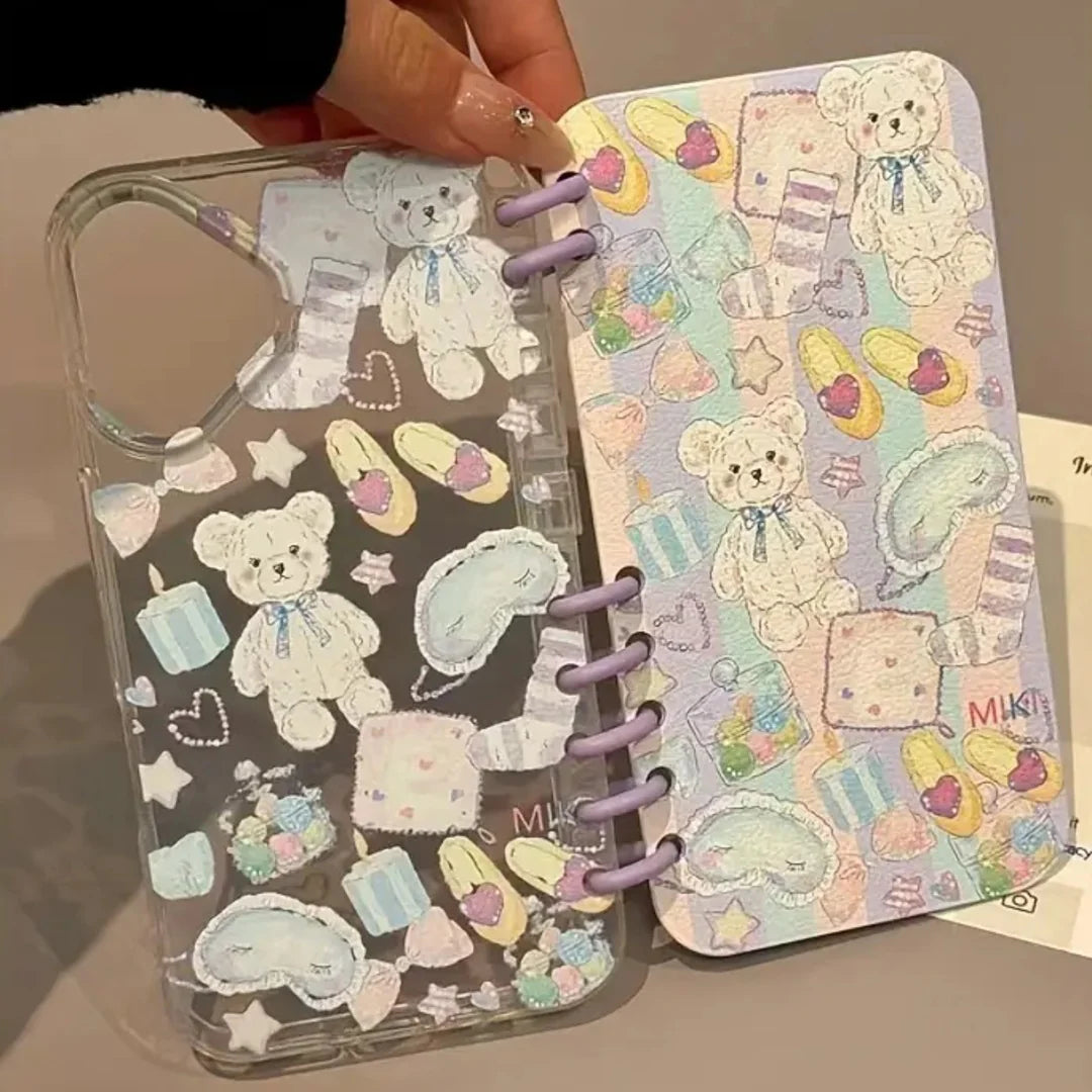 Kawaii Teddy Book Case - iPhone