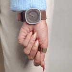 SquareFlex Silicone Strap Watch - Brown