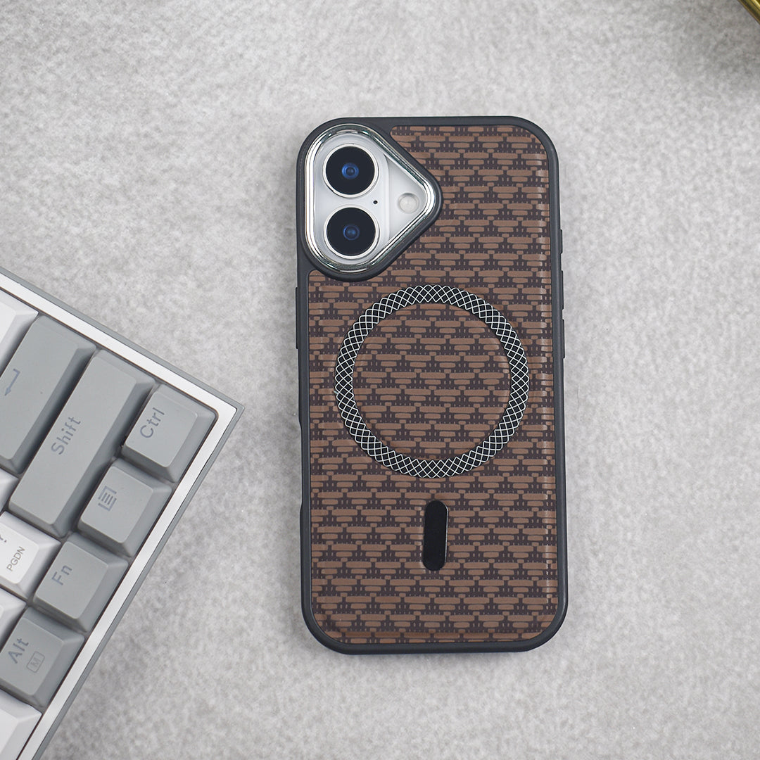 Magnetic Woven Leather Case - iPhone