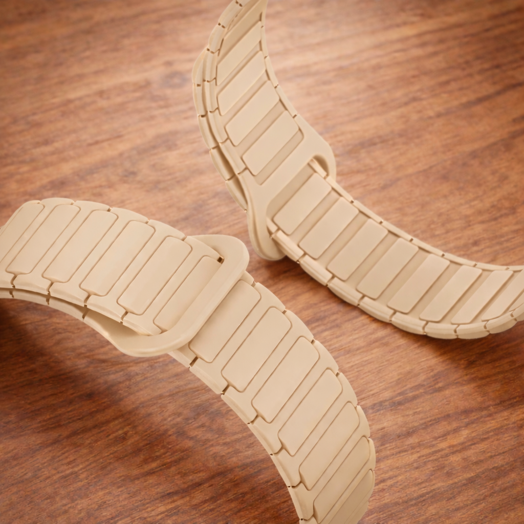Slim Fit Silicone Apple Watch Strap - Beige