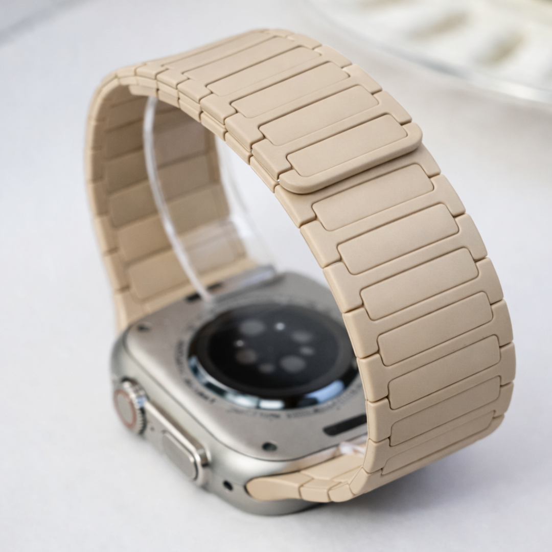 Slim Fit Silicone Apple Watch Strap - Beige