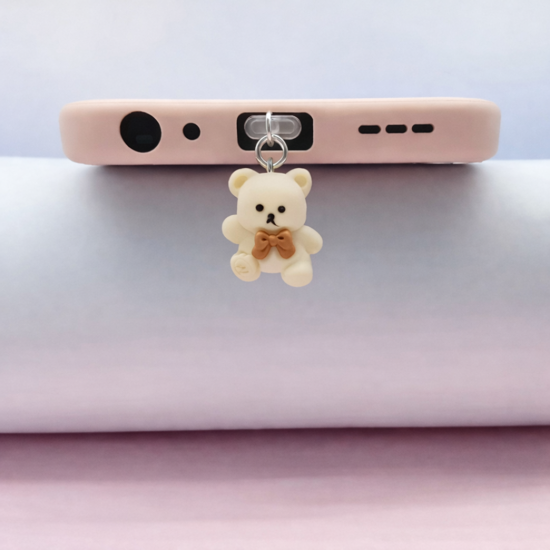 Mini Bear Dust Protector Plug - Beige