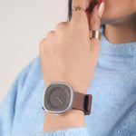 SquareFlex Silicone Strap Watch - Brown