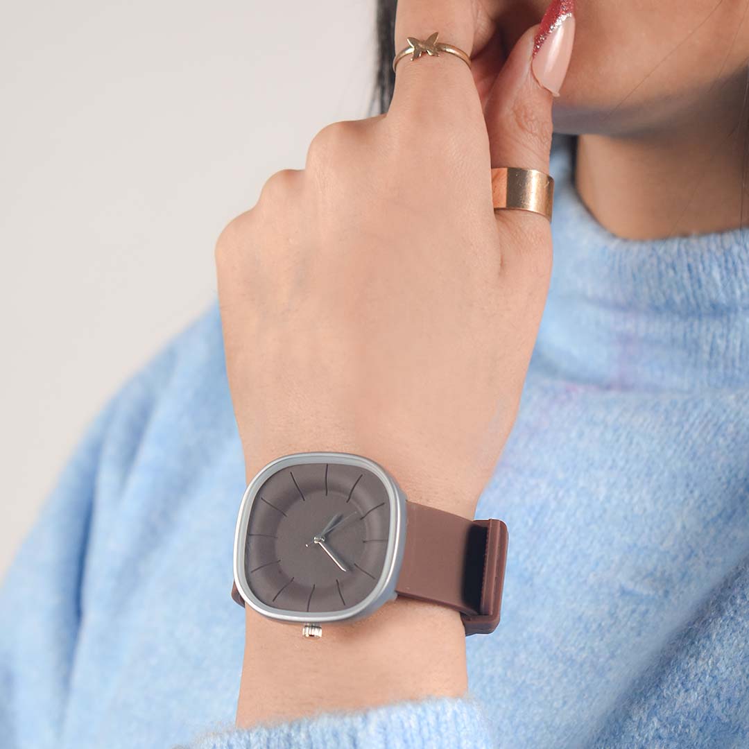 SquareFlex Silicone Strap Watch