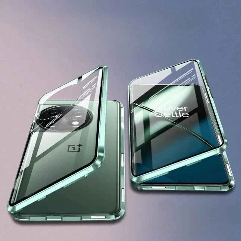 OnePlus Series - 360° (Front+Back) Metal Body Protection Glass Case
