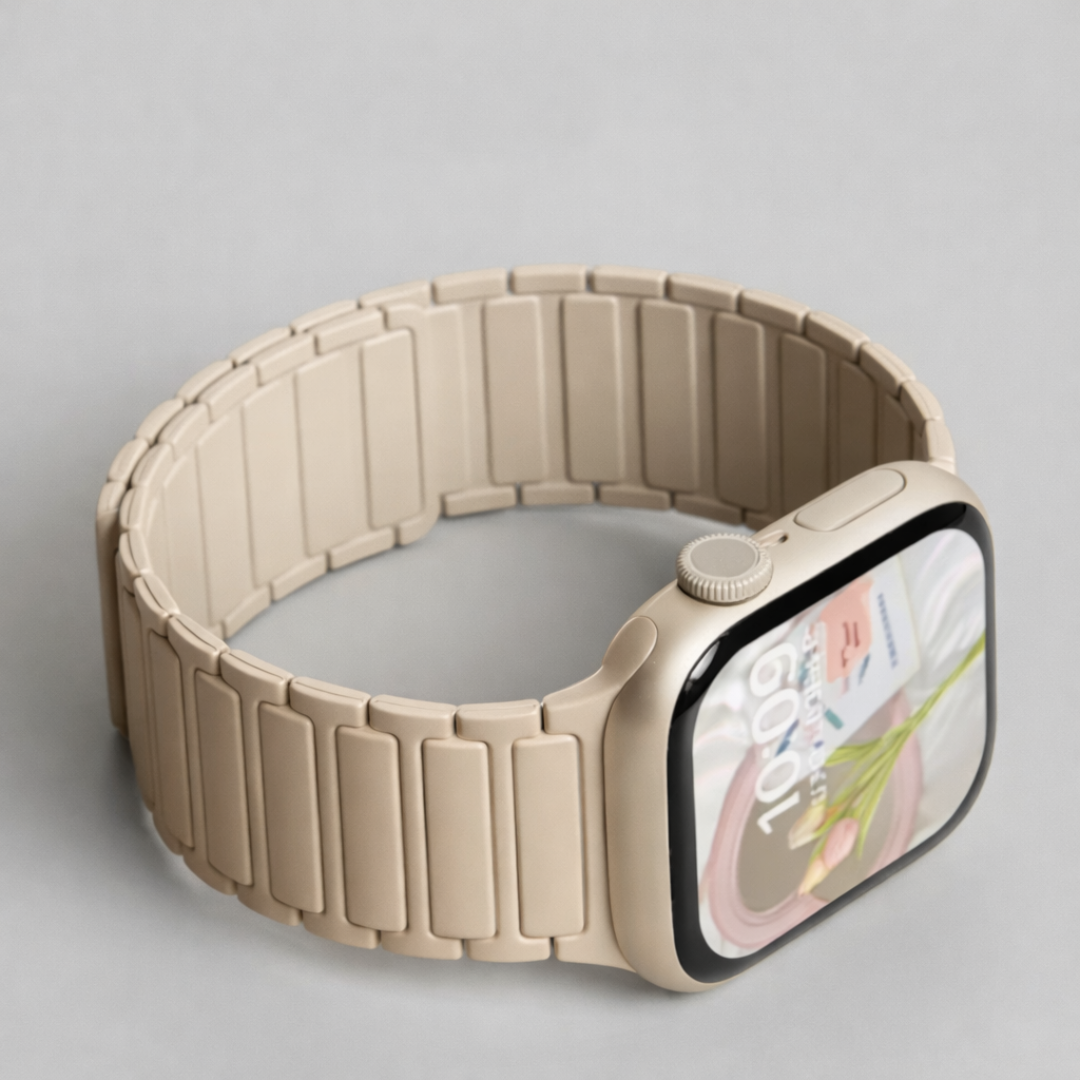 Slim Fit Silicone Apple Watch Strap - Beige