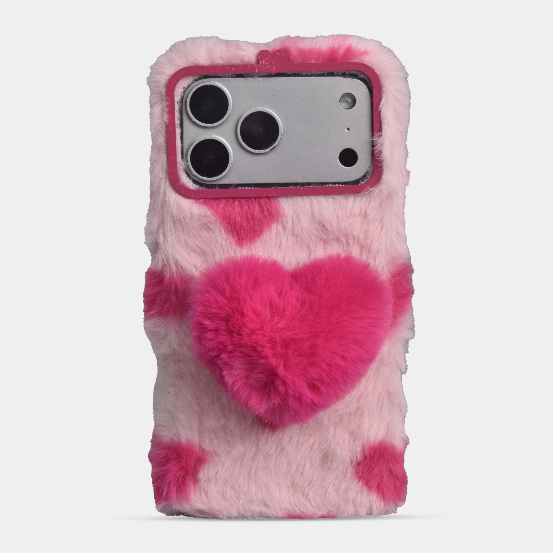 Soft Heart Plush Case - iPhone