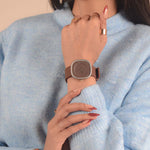 SquareFlex Silicone Strap Watch - Brown