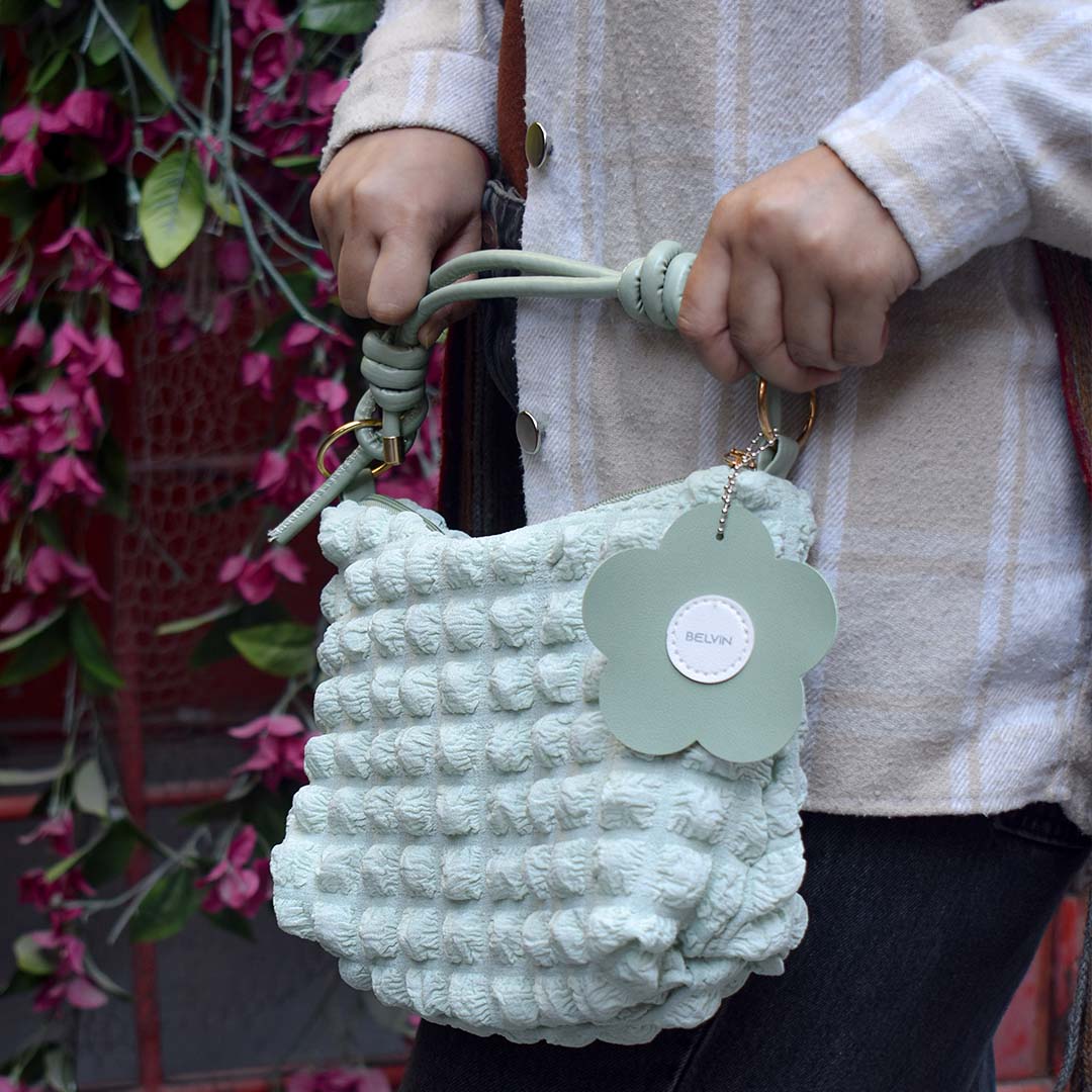 Soft Petal Elegance Bag - Green