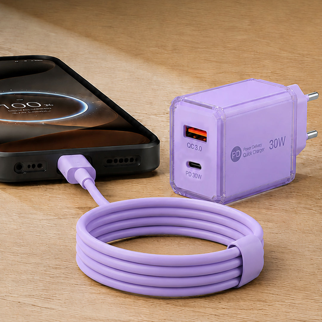 SnapVolt Fast Charge Combo Set - Purple