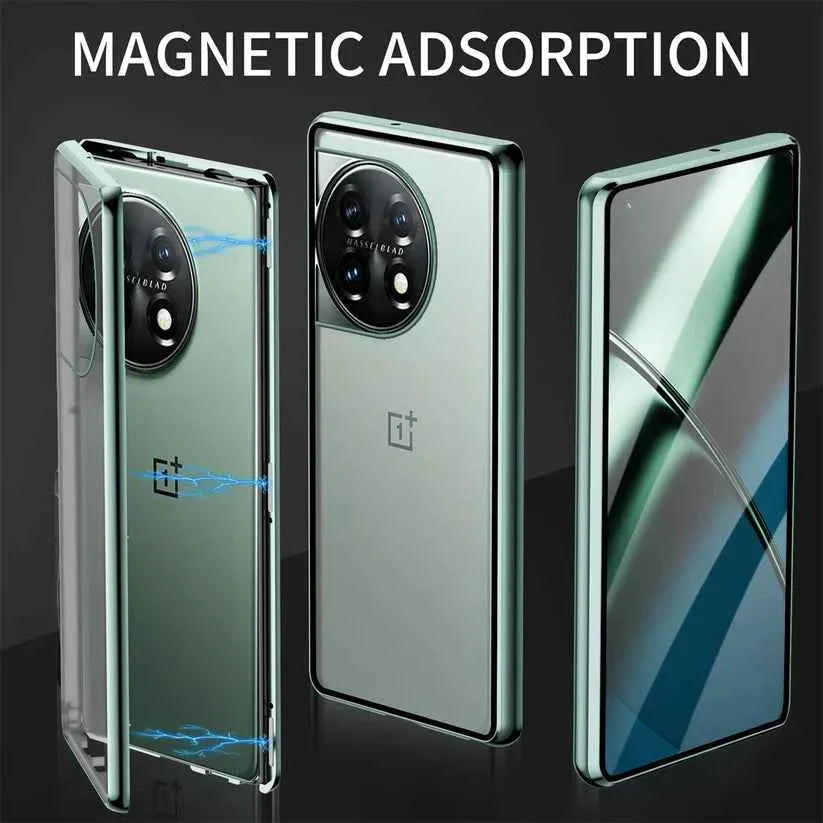 OnePlus Series - 360° (Front+Back) Metal Body Protection Glass Case