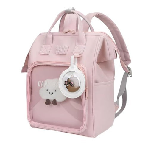 Soft Canvas Backpack for Women - Pink