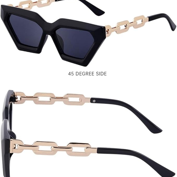 European Chain Detail Statement Sunglasses
