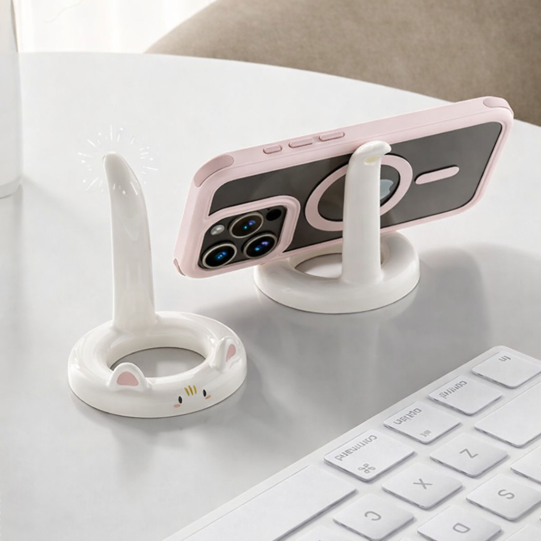 Kitty Nest Phone Stand - White