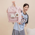 Soft Canvas Backpack for Women - Pink