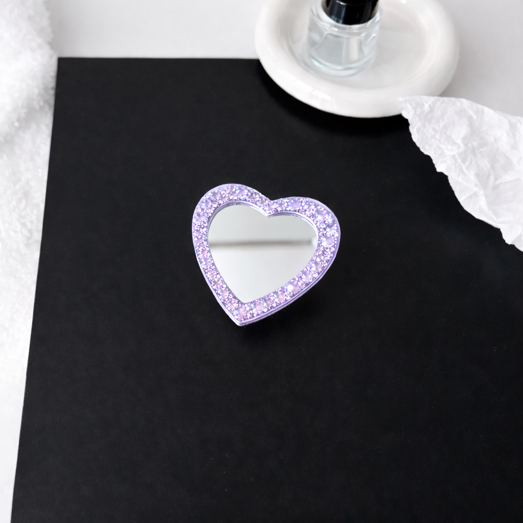 Mirror Heart Phone Grip Holder - Purple