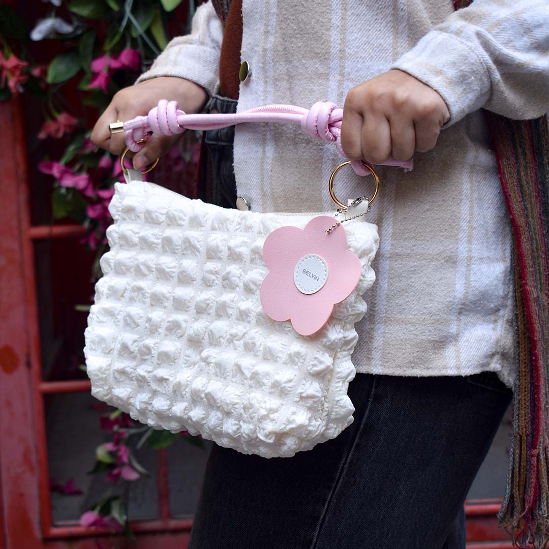 Soft Petal Elegance Bag -  White Pink