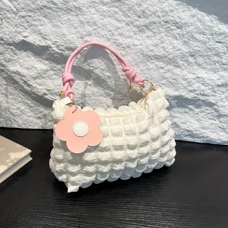 Soft Petal Elegance Bag -  White Pink