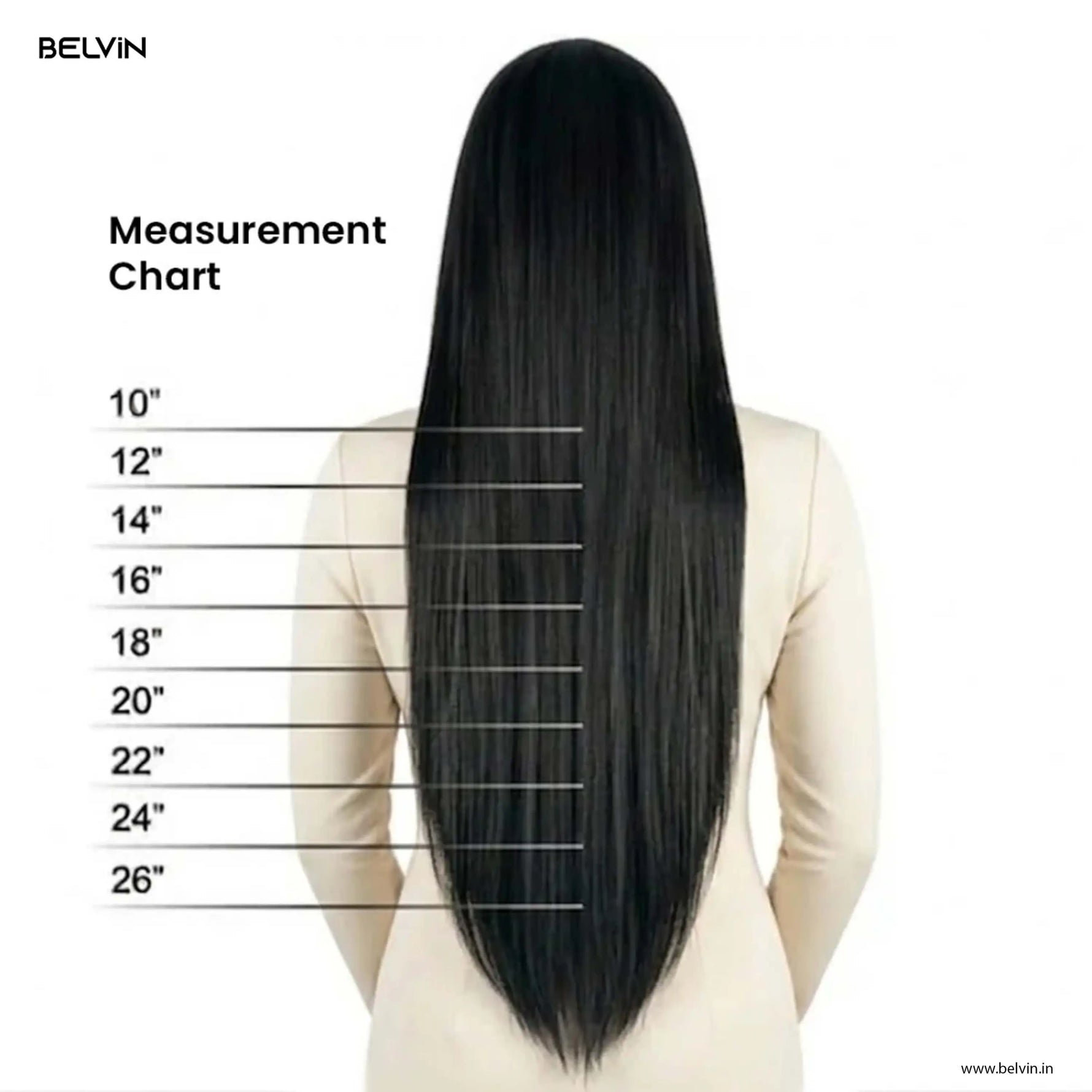 Black straight 6 pcs clip in hair extensions set by belvin designed for adding volume and length to hair