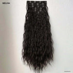 Black wavy hair extensions with clip in design from belvin 6 pcs set 16 clip in hair extensions curly